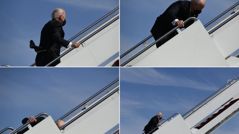 Joe Biden Stumbles, Falls On Plane's Stairs While Leaving Poland